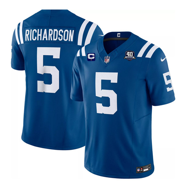 Indianapolis Colts #5 Anthony Richardson Blue 2023 F.U.S.E. 40th Anniversary With 1-Star C Patch Vapor Untouchable Limited Stitched Jersey