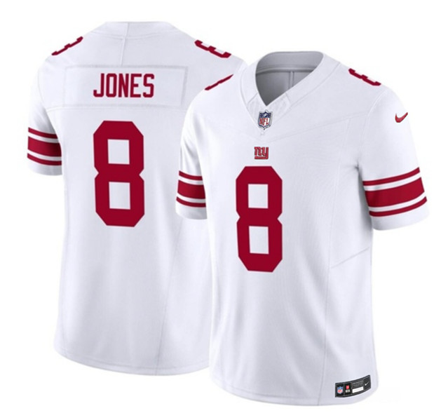New York Giants #8 Daniel Jones White 2023 F.U.S.E. Vapor Untouchable Limited Stitched Jersey
