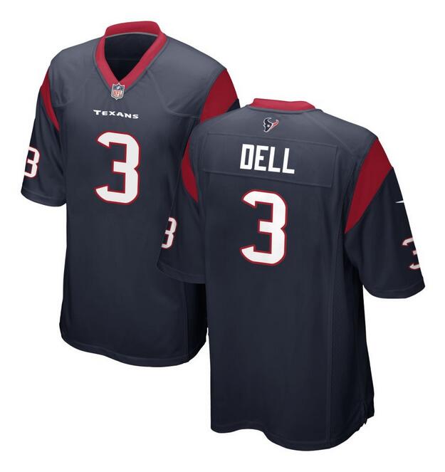 Houston Texans #3 Tank Dell Navy Stitched Game Jersey