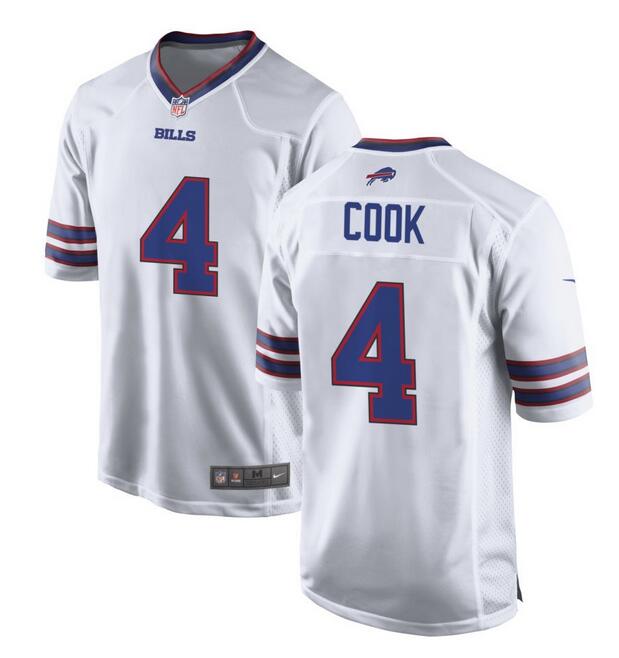 Buffalo Bills #4 James Cook White Stitched Game Jersey