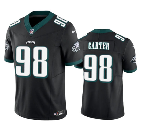 Philadelphia Eagles #98 Jalen Carter Black 2023 F.U.S.E. Vapor Untouchable Stitched Jersey