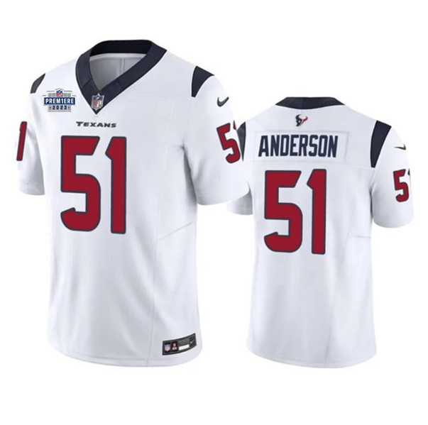 Houston Texans #51 Will Anderson Jr. White 2023 F.U.S.E Prem1ere Patch Vapor Untouchable Stitched Jersey