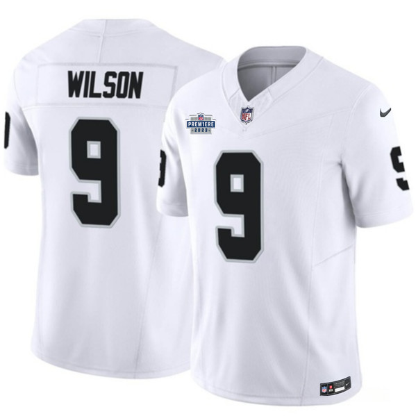 Las Vegas Raiders #9 Tyree Wilson White 2023 F.U.S.E Prem1ere Patch Vapor Untouchable Stitched Jersey