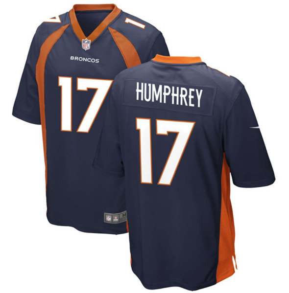 Denver Broncos #17 Lil'Jordan Humphrey Navy Stitched Game Jersey