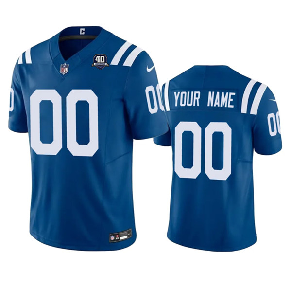 Indianapolis Colts Custom Blue 2023 F.U.S.E 40th Anniversary Vapor Untouchable Stitched Jersey