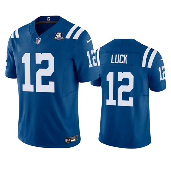 Indianapolis Colts #12 Andrew Luck Blue 2023 F.U.S.E 40th Anniversary Vapor Untouchable Stitched Jersey
