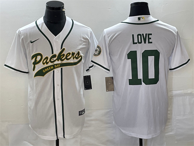 Green Bay Packers #10 Jordan Love White Cool Base Stitched Jersey