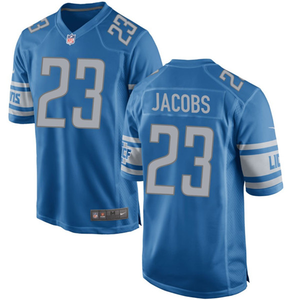 Detroit Lions #23 Jerry Jacobs Blue Stitched Game Jersey