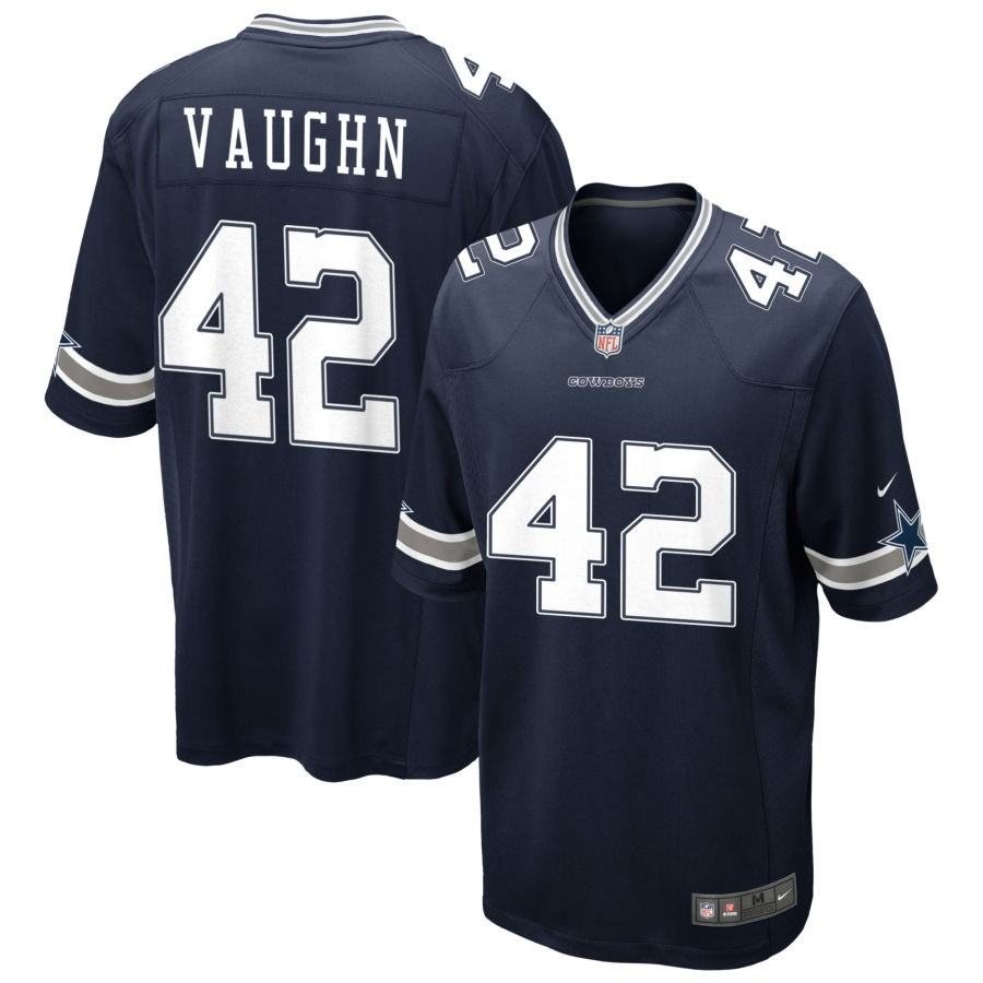 Dallas Cowboys #42 Deuce Vaughn Navy Stitched Game Jersey