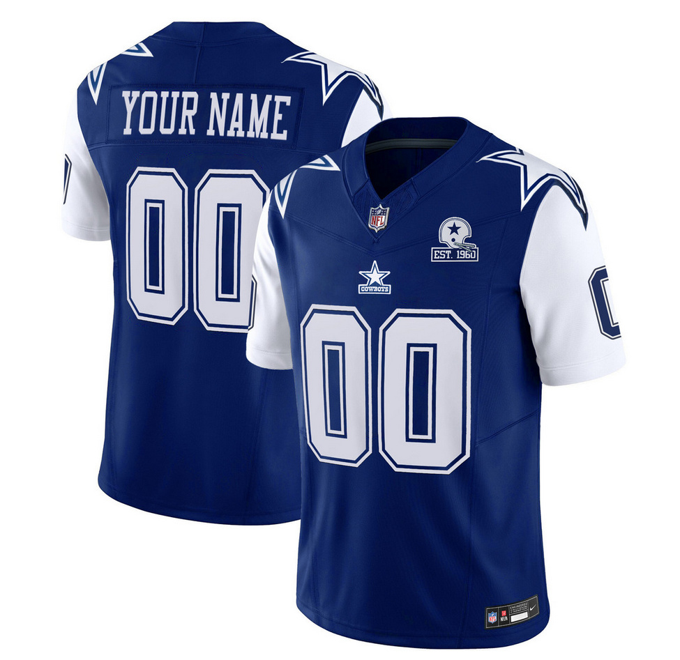 Dallas Cowboys Custom Navy 2023 F.U.S.E. With Established In 1960 Patch Vapor Limited Stitched Jersey