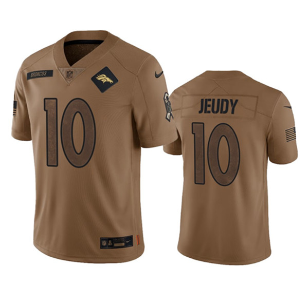 Denver Broncos #10 Jerry Jeudy 2023 Brown Salute To Service Limited Stitched Jersey