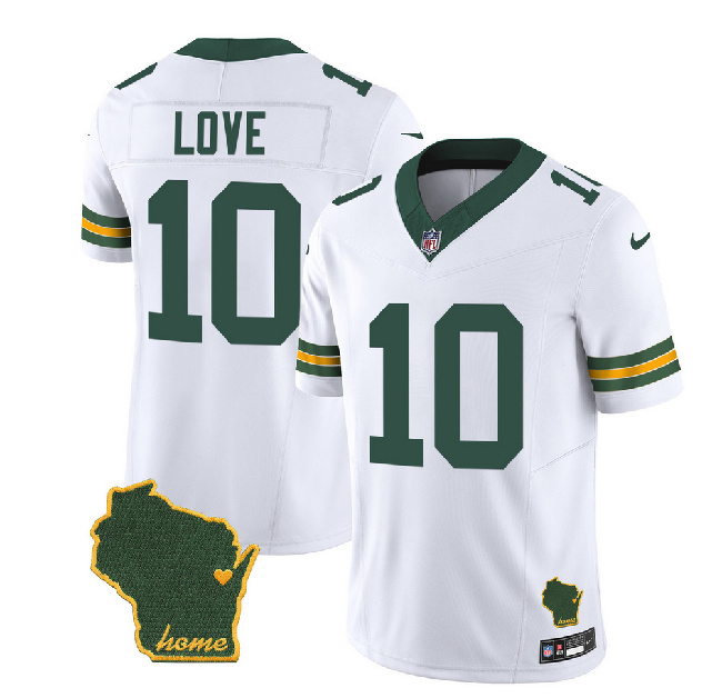 Green Bay Packers #10 Jordan Love White 2023 F.U.S.E. Home Patch Vapor Untouchable Limited Stitched Jersey