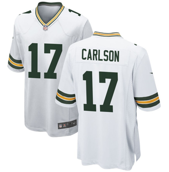 Green Bay Packers #17 Anders Carlson White Stitched Game Jersey