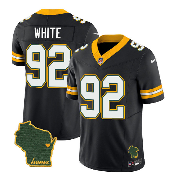 Green Bay Packers #92 Reggie White Black 2023 F.U.S.E. Home Patch Vapor Untouchable Limited Stitched Jersey