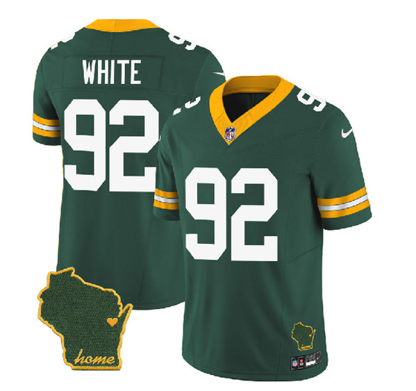 Green Bay Packers #92 Reggie White Green Home Patch 2023 F.U.S.E. Vapor Untouchable Limited Stitched Jersey