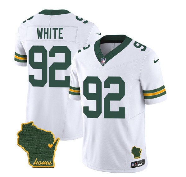 Green Bay Packers #92 Reggie White White Home Patch 2023 F.U.S.E. Vapor Untouchable Limited Stitched Jersey