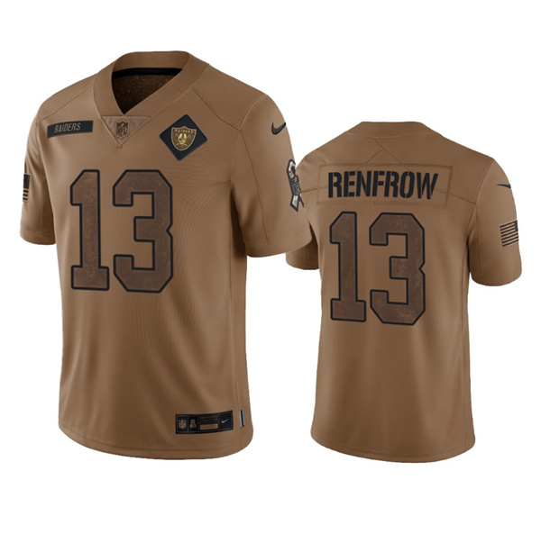 Las Vegas Raiders #13 Hunter Renfrow 2023 Brown Salute To Service Limited Stitched Jersey