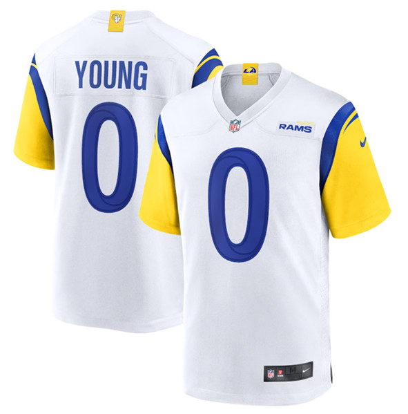 Los Angeles Rams #0 PByron Young White Stitched Game Jersey