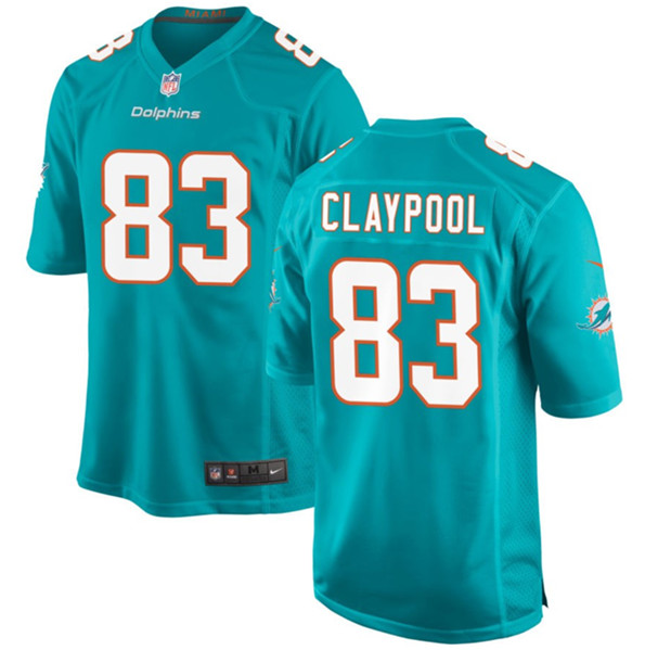 Miami Dolphins #83 Chase Claypool Aqua Stitched Game Jersey
