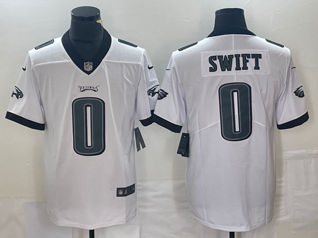 Philadelphia Eagles #0 D'Andre Swift White Vapor Limited Stitched Jersey