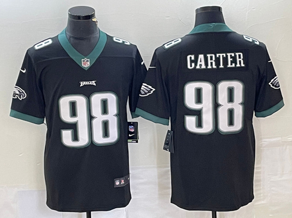 Philadelphia Eagles #98 Jalen Carter Black Vapor Limited Stitched Jersey