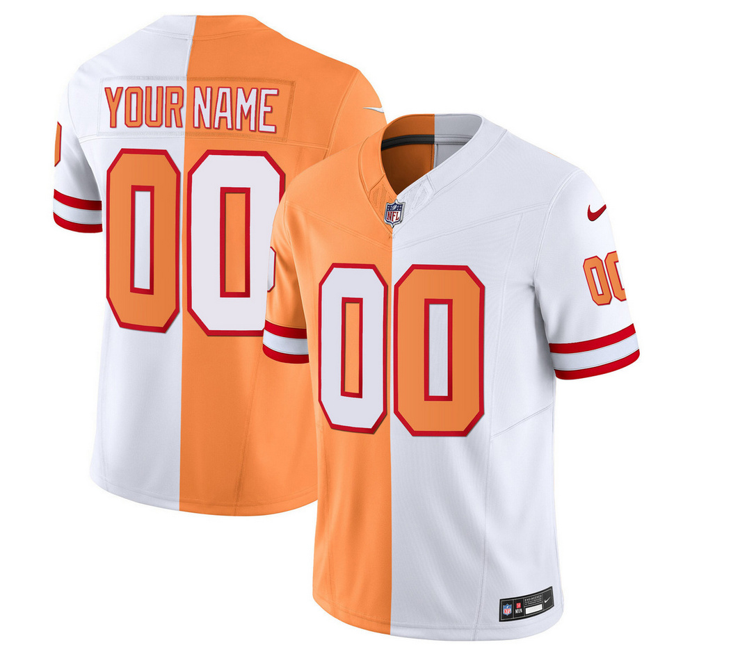 Tampa Bay Buccaneers Custom 2023 F.U.S.E.White Gold Split Throwback Limited Stitched Jersey