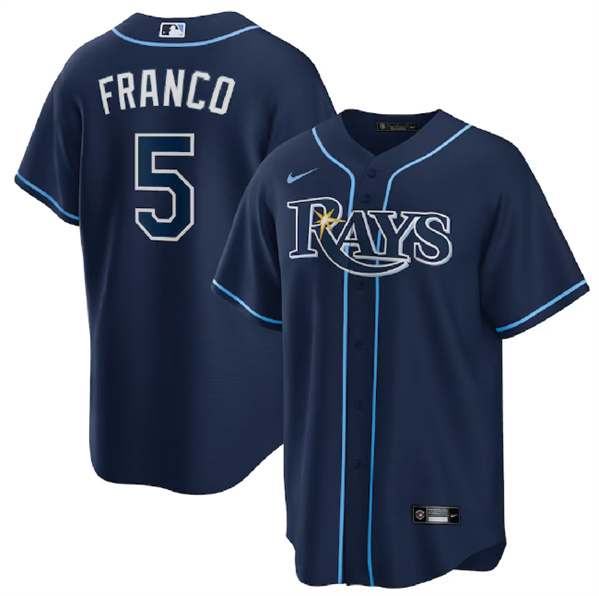 Tampa Bay Rays #5 Wander Franco Navy Cool Base Stitched Jersey