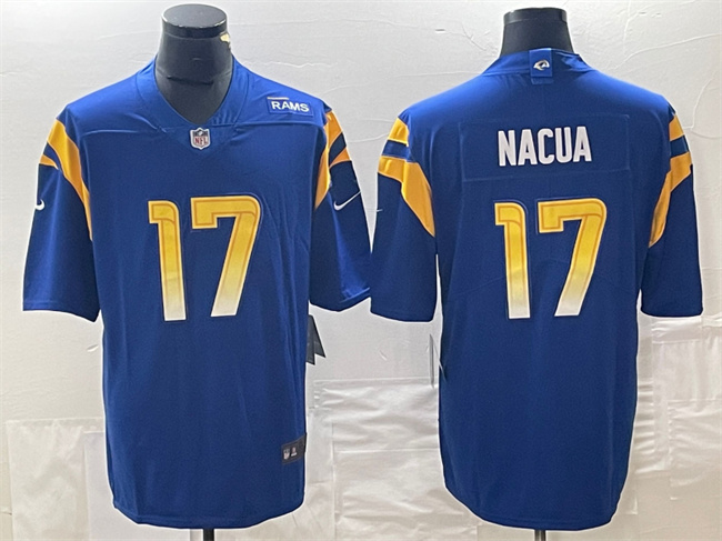 Los Angeles Rams #17 Puka Nacua Blue Vapor Untouchable Limited Stitched Jersey