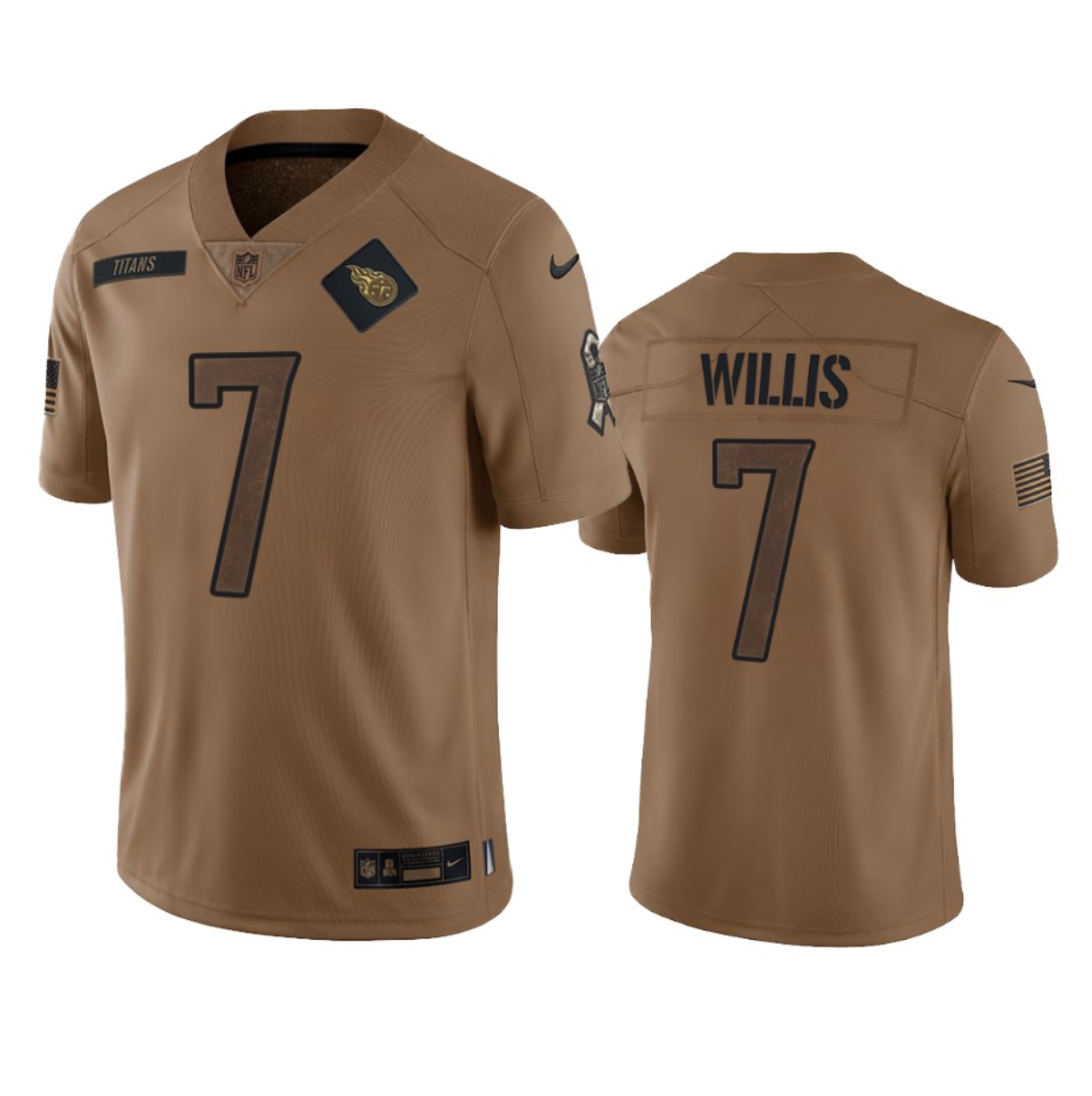 Tennessee Titans #7 Malik Willis 2023 Brown Salute To Service Stitched Jersey