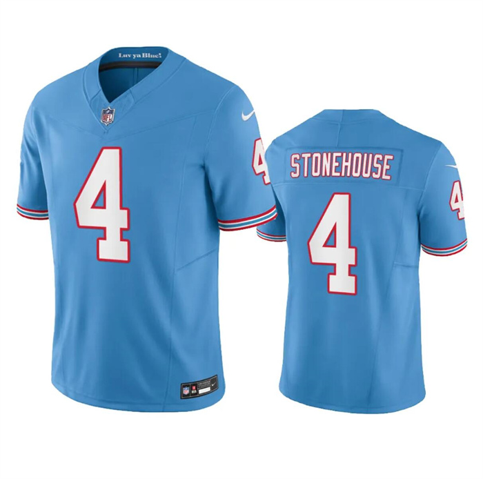 Tennessee Titans #4 Ryan Stonehouse Light Blue 2023 F.U.S.E. Vapor Limited Throwback Stitched Jersey