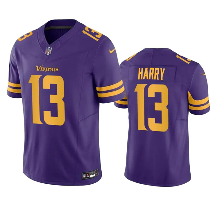Minnesota Vikings #13 N'Keal Harry Purple 2023 F.U.S.E. Color Rush Limited Stitched Jersey