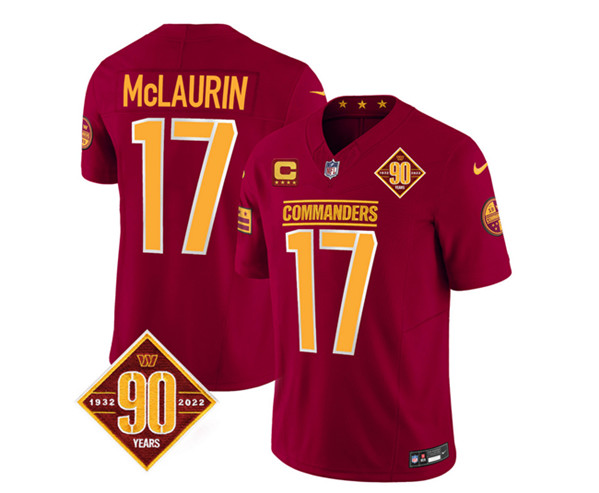 Washington Commanders #17 Terry McLaurin Burgundy 2023 F.U.S.E. With 4-Star C Patch 90th Anniversary Vapor Limited Stitched Jersey
