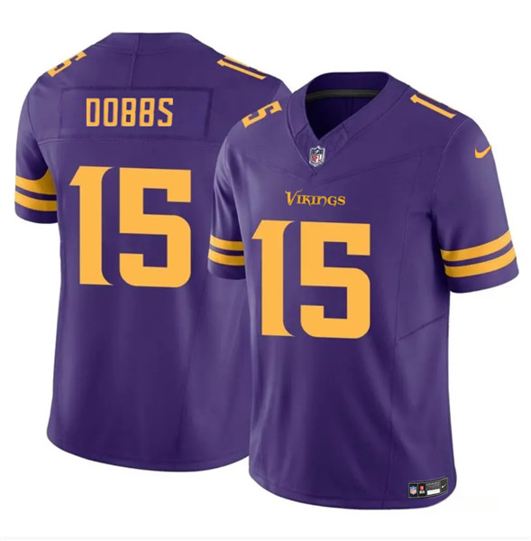 Minnesota Vikings #15 Josh Dobbs Purple 2023 F.U.S.E. Color Rush Stitched Jersey