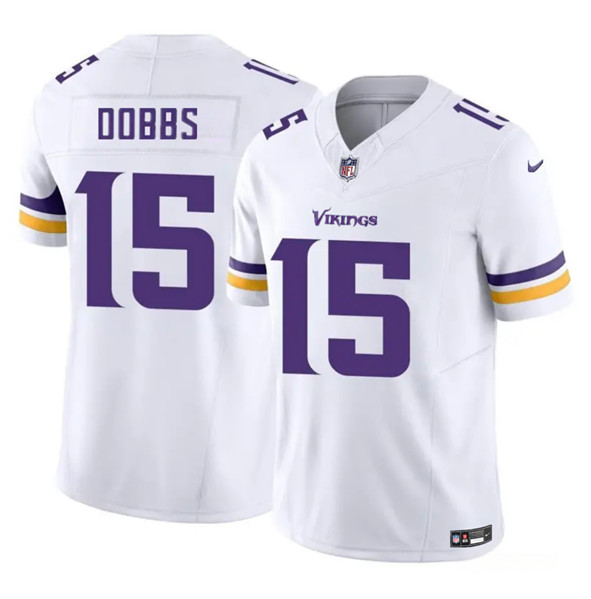 Minnesota Vikings #15 Josh Dobbs White 2023 F.U.S.E. Vapor Untouchable Limited Stitched Jersey