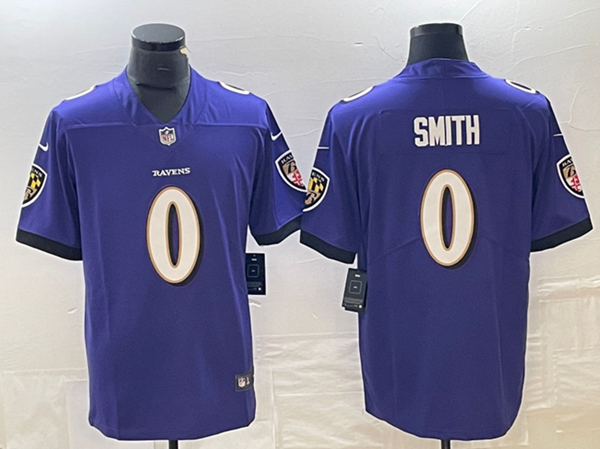 Baltimore Ravens #0 Roquan Smith Purple Vapor Untouchable Limited Stitched Jersey