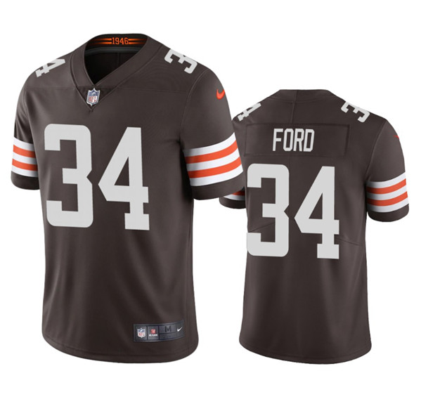Cleveland Browns #34 Jerome Ford Brown Vapor Stitched Game Jersey