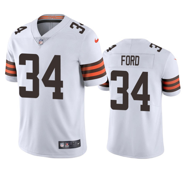Cleveland Browns #34 Jerome Ford White Vapor Limited Stitched Jersey