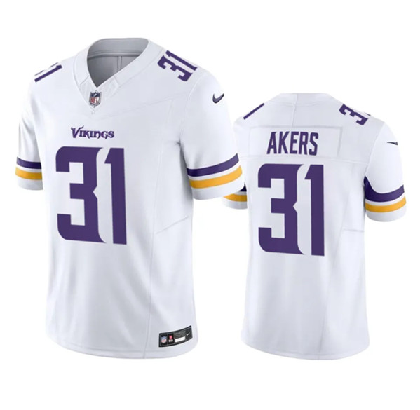 Minnesota Vikings #31 Cam Akers White 2023 F.U.S.E. Vapor Throwback Limited Stitched Jersey