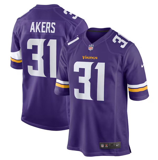 Minnesota Vikings #31 Cam Akers Purple Stitched Game Jersey