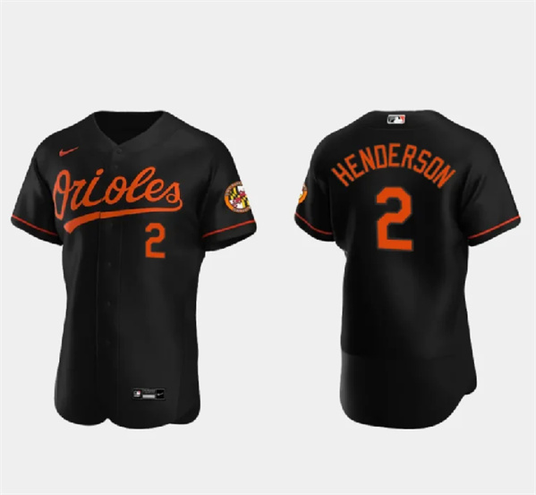 Baltimore Orioles #2 Gunnar Henderson Black Flex Base Stitched Jersey