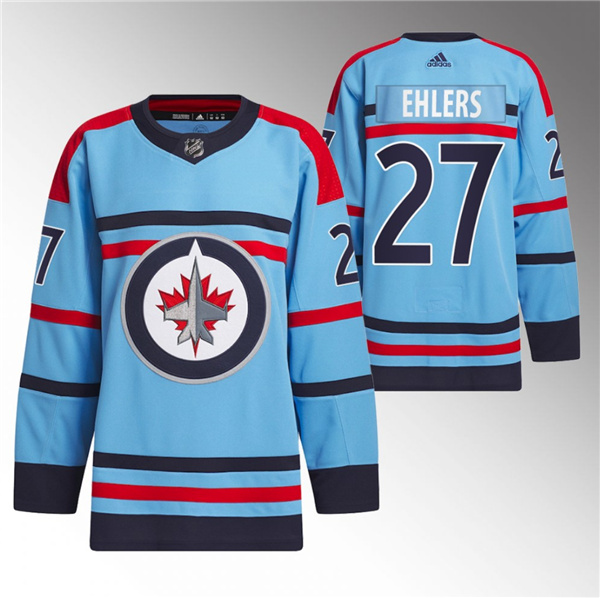 Winnipeg Jets #27 Nikolaj Ehlers Light Blue Anniversary Primegreen Stitched Jersey