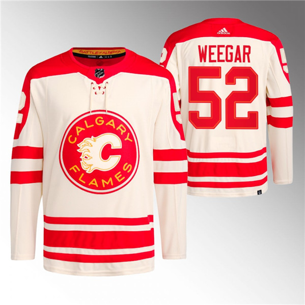 Calgary Flames #52 MacKenzie Weegar 2023 Cream Classic Primegreen Stitched Jersey