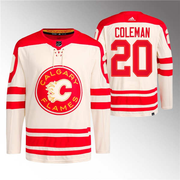 Calgary Flames #20 Blake Coleman 2023 Cream Classic Primegreen Stitched Jersey