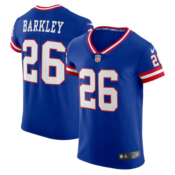 New York Giants #26 Saquon Barkley Royal Vapor Elite Stitched Jersey