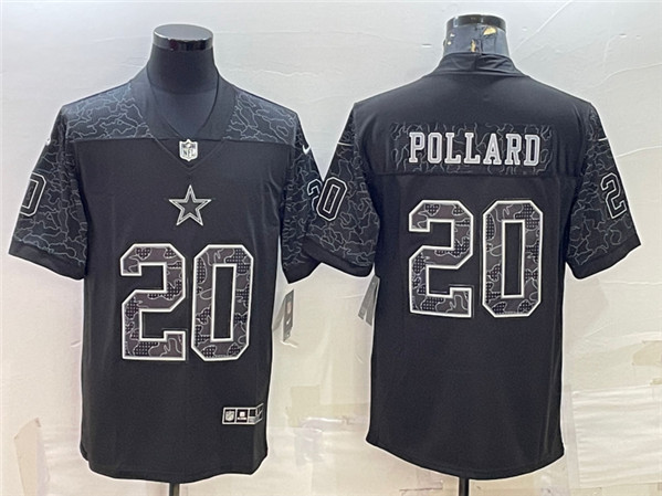 Dallas Cowboys #20 Tony Pollard Black Reflective Limited Stitched Jersey