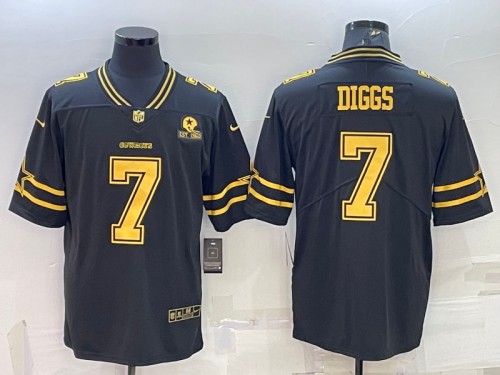 Dallas Cowboys #7 Trevon Diggs Black Gold Edition With 1960 Patch Limited Stitched Jersey