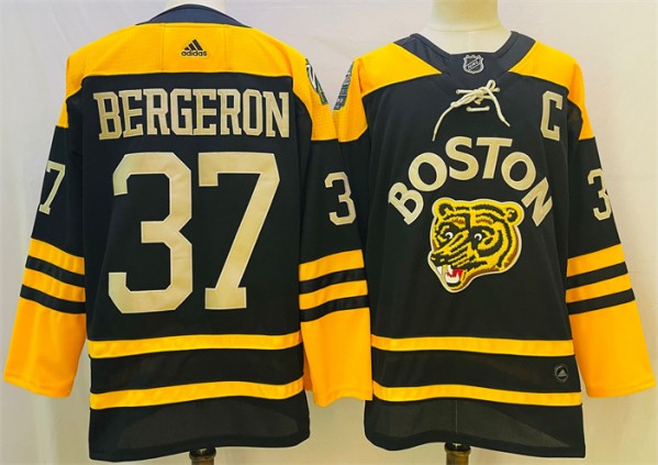 Boston Bruins #37 Patrice Bergeron Black Classic Primegreen Stitched Jersey