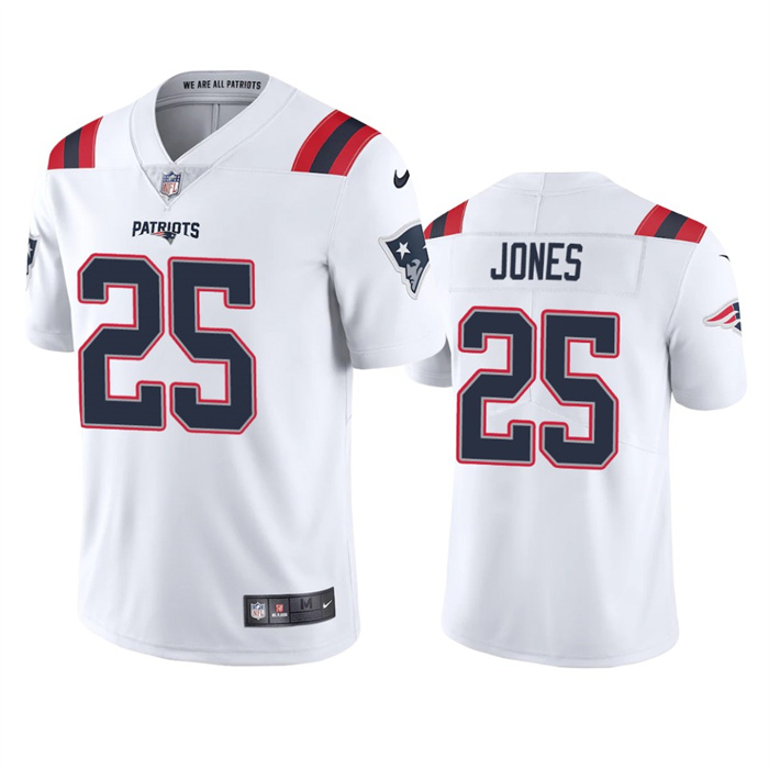 New England Patriots #25 Marcus Jones White Vapor Untouchable Limited Stitched Jersey