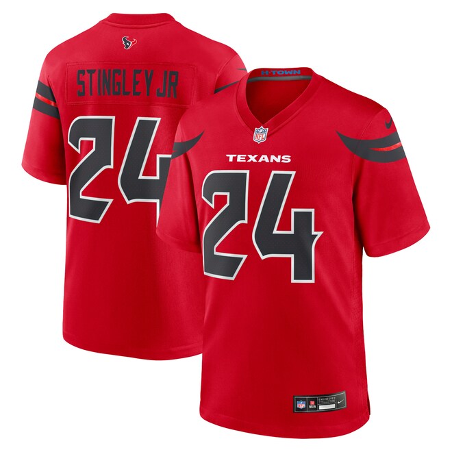 Custom Any name Houston Texans #24 Derek Stingley Jr. Red Alternate Game Jersey Men Women Youth