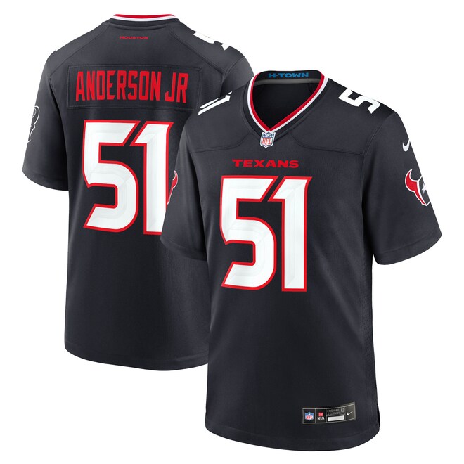 Custom Any name Houston Texans #51 Will Anderson Jr. Navy Game Jersey Men Women Youth